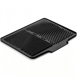 Silicone Dish Drying Mat for Kitchen counter, 15.8"x13" (Black)
