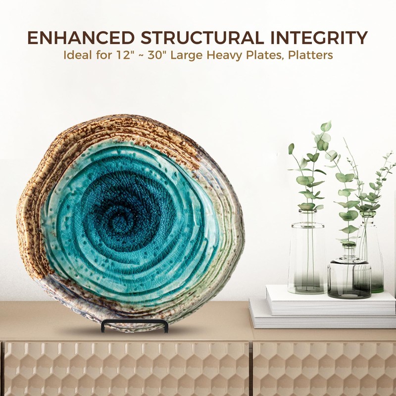 Large Plate Holder Display Stand - 10 inch Tall Plate
