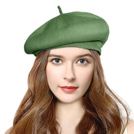 Nawati Women Summer Beret, French Breathable Thin Lightweight Berets, Solid Color Painters Hat Spring Autumn