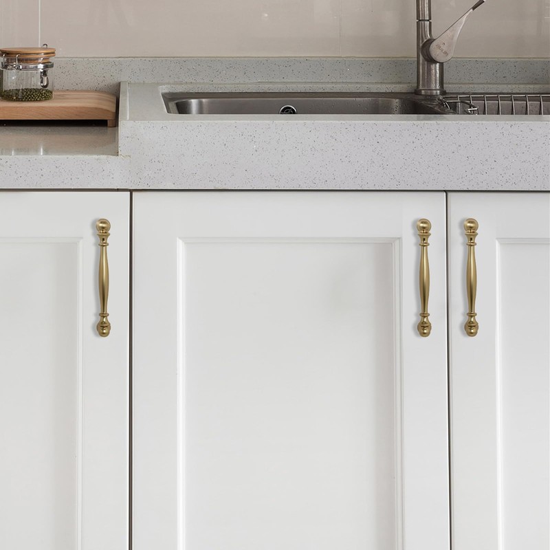 POVEFONK 10 Pack 5 inch Champagne Bronze Kitchen Cabinet Handles