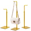 Josmimic 3-Pack Adjustable Tabletop Purse & Banner Display Stands, Gold