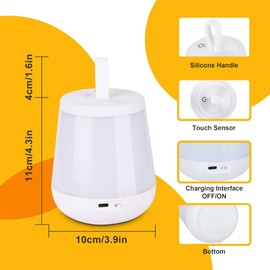 Touch Lamp, Portable LED Night Light with Quick USB Charging Port, 5 Level Dimmable Warm White Light & 16 Color Changing RGB for Bedroom Living Room Outdoor Camping
