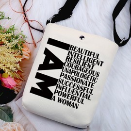 G2TUP Woman-Power Gift Feminist Gift Women Empowerment Crossbody Bag I Am A Woman Cosmetic Bag Motivational Inspiring Gift (I Am A Woman -x)