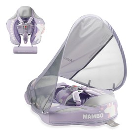Mambobaby Float Deluxe Baby Pool Float: Safe & Comfortable Swim Trainer for Infants & Toddlers, Non-Inflatable Design, UV Protection Canopy, Fun Water Experience for Ages 3-24 Months-Unicorn