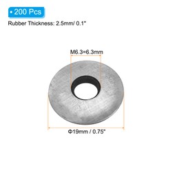 PATIKIL 1/4"x3/4" EPDM Bonded Sealing Washers, 200 Pieces Galvanized Neoprene Rubber Backed Screw Gasket for Industrial Home Machinery Ships Roof (#14x1/4")