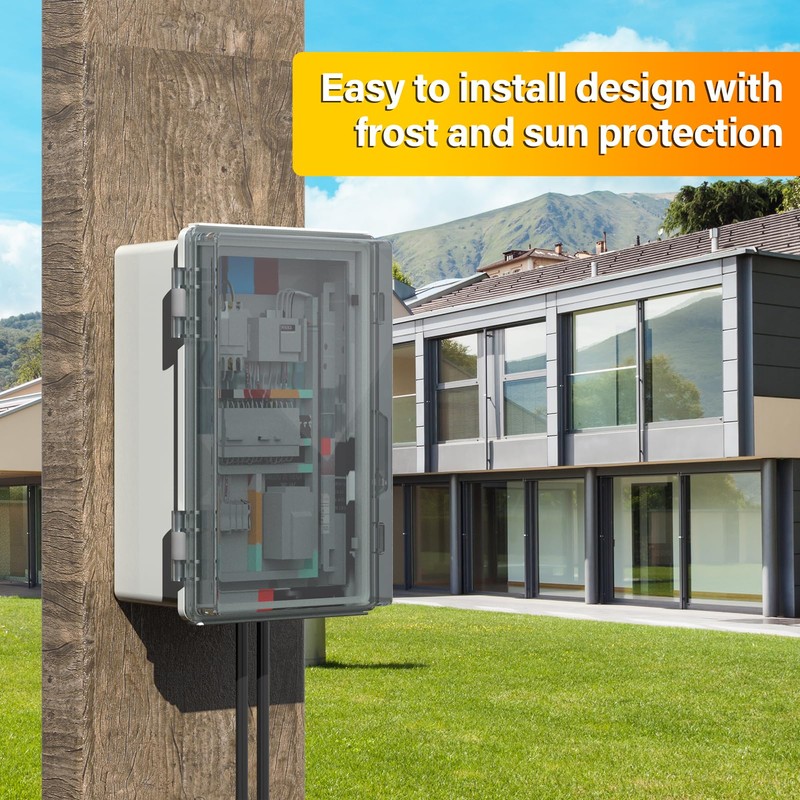 BSEED Waterproof Electrical Junction Box, Outdoor Enclosure with Hinged Cover,