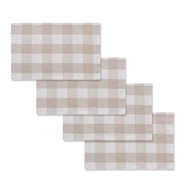 NATUS WEAVER - Juego de 4 manteles individuales de algodón a cuadros de búfalo de 2 lados, resistentes al calor, para mesa de cocina, 12 x 18 pulgadas
