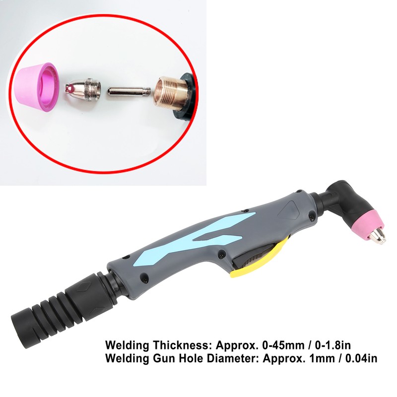 Welding Torch Head Plasma Welding Cutting Gun with Blue Curved