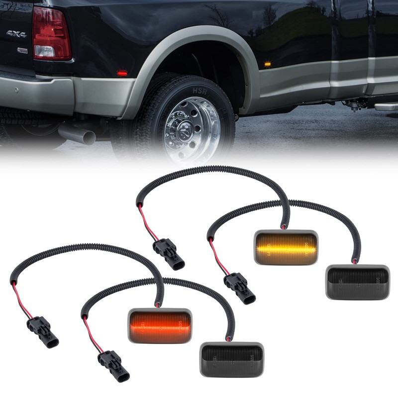 POPMOTORZ LED Dually Fender Side Marker Lights Rear Bed Side
