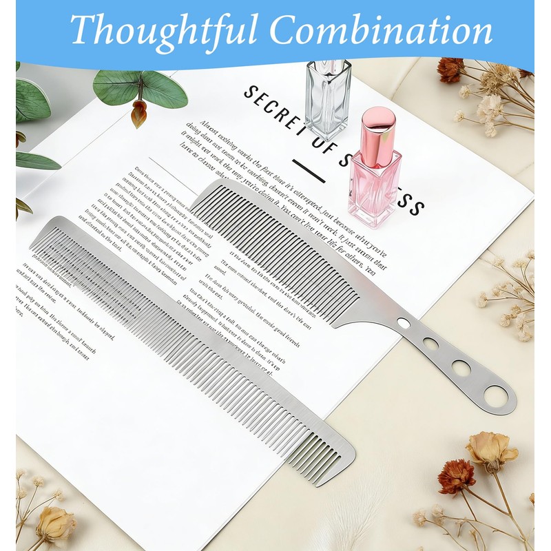 2 Pcs Metal Comb, Metal Combs for Hair Women, Stainless
