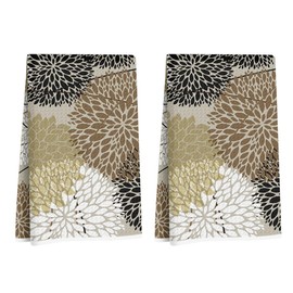 2 Pcs Vintage Flower Pattern Kitchen Towels, Soft Absorbent Tea Hand Towel, Microfiber Dish Cloths for Drying Dishes, Waffle Dish Towels for Kitchen Home Decor, Housewarming Gifts for Women Mom