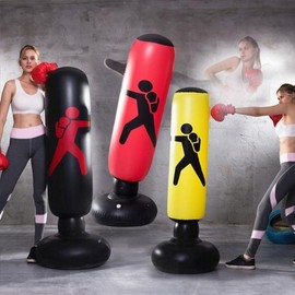 1.6M Inflatable Punching Bag Stand for Home Kickboxing & Stress Relief Red