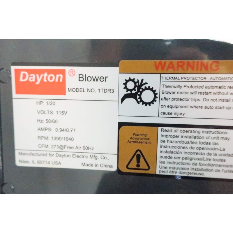 Dayton 1TDR3 Model Blower