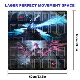 sabermaster Card Rubber Mat - 2 Player for yugioh playmat, Square playmat for Gamer 60x60cm/23.6x23.6inch (3)