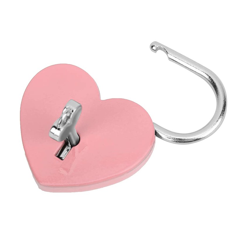 Heart Shape Metal Padlock with Key, Mini Colorful Lock for