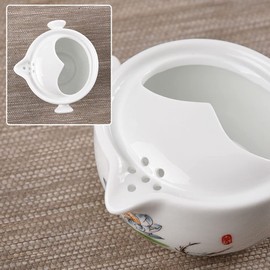 Liang baobao Convenient Teapot Cup Porcelain Teacup White Glazed Travel tea set (White)