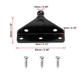 X AUTOHAUX 4 Set 10mm Car Ball Studs Mounting Brackets for Gas Struts Shocks with Screws Black 63x30x38mm