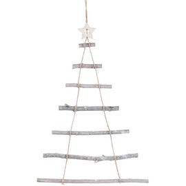 Britesta Window Decoration: 2 Wooden Christmas Tree Hanging Ladders, 48 x 78 cm, (Wooden Rope Ladder Christmas Tree)