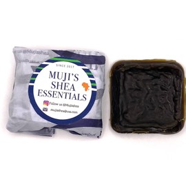Muji's Shea Essentials African Black Soap Body Bar, Nigerian Black Soap, Moisturizing Body Cleanser, Vegan Cleansing Bar, 2 oz