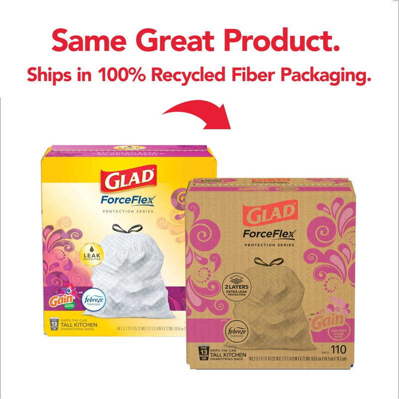 Glad Trash & Food Storage ForceFlex Protection Series Tall Trash