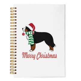 VNWEK Bernese Mountain Dog Christmas Notebook, Christmas Journal, Gifts Bernese Mountain Dog Lovers, Notebook Gifts for Christmas, Christmas Notebook Journal, Writing Spiral Notebook 5.5x8.3