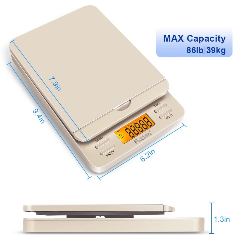 Fuzion Shipping Scale, 86 lb/0.1oz Digital Postal Scale for Packages,