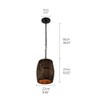 Newrays Antique Wood Wine Barrel Pendant Lamp Hanging Rustic Unique