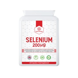 Selenium 200ug - Immune System Support - 120 Capsules - 4 Months Supply - Suitable for Vegetarians & Vegans - Harla Health - Made in The UK - GMP Codes of Practice