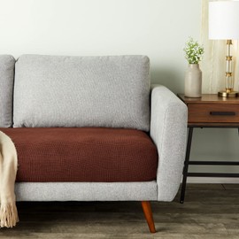 Juvale 2 Pack Stretch Outdoor Cushion Covers for Patio Furniture and Sofas, Reversible (Medium, Dark Brown)