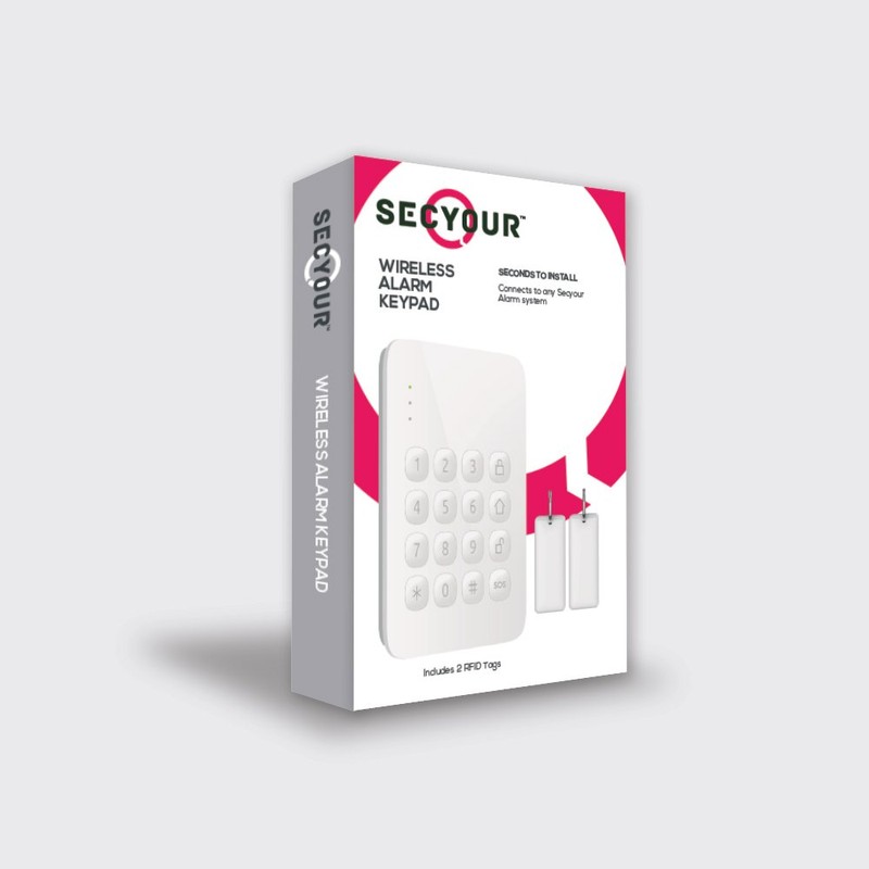 Secyour ARL008-SEC Wireless Keypad for Home Intruder System - White