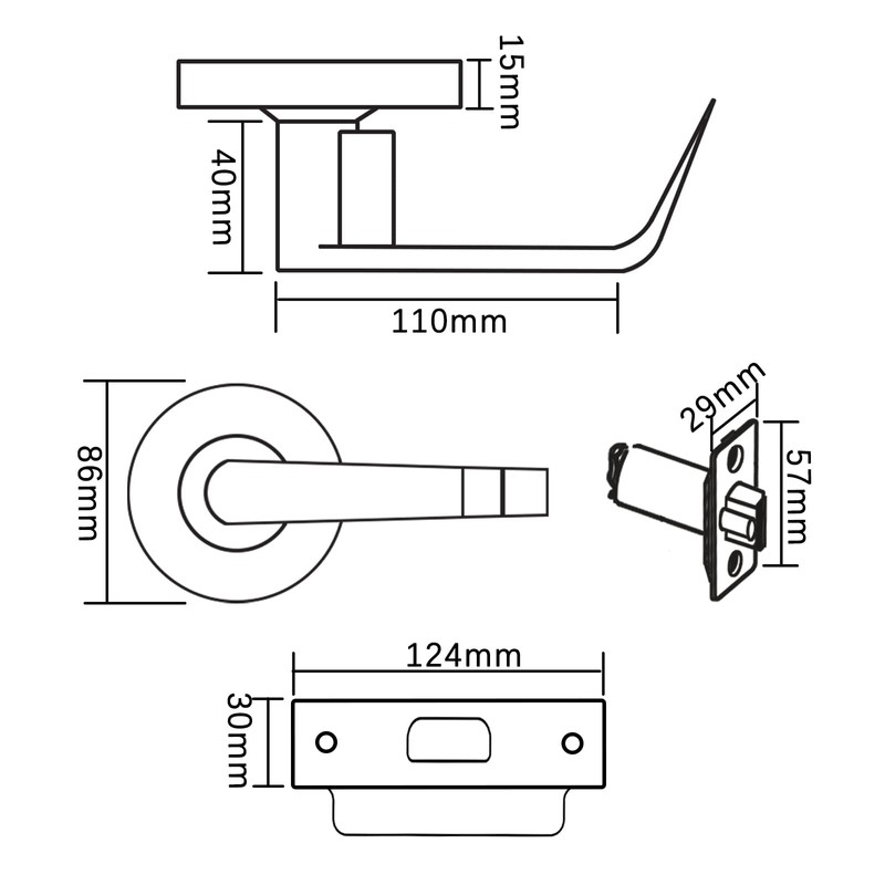 HISAFE Commercial Passage Door Lever Heavy Duty Grade 2 Handle,