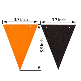 Black and Orange Vintage Double Sided Triangle Flag Bunting Pennant Banner for Baby Birthday Party, Wedding Decor, Baby Shower, Pack of 30pcs Triangle Flag(One 20 Feet or Two 10 Feet)