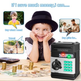Saidrip Piggy Bank for Kids, Electronic Cash Coin Money Saving Box, Money Bank for 8 9 10 Year Old Boys Girls, Toys for Ages 6 7 8 10 11 12 13