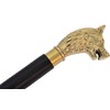 Samad Nautical Golden Wolf Head Brass Handle Walking Stick –