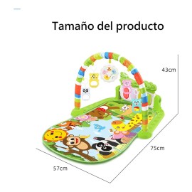 Gimnasio Acolchado Tapete Bebe Alfombra Infantil Con Piano Verde