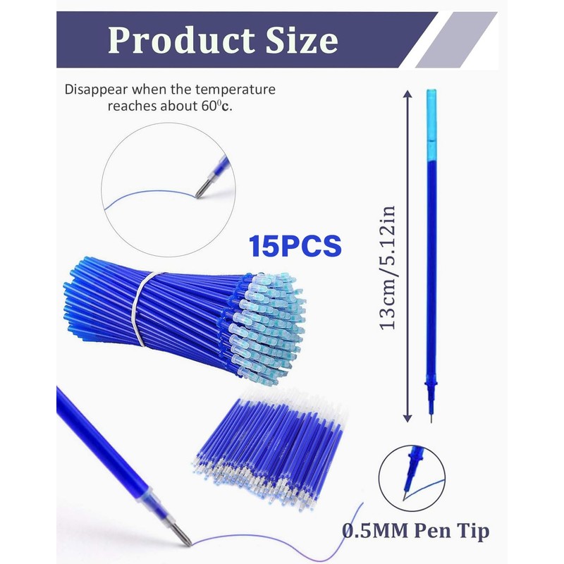 ZEXIJOW Erasable Gel Pen Refills, Compatible with Legami, Pack of