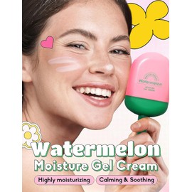 Crema en gel hidratante de sandía, 2,36 fl. oz. Crema en gel hidratante y crema facial con 8% de ácido hialurónico Crema facial nutritiva en gel hidratante