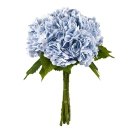 Yatim 21In Blue Artificial Hydrangea Flowers 5 Pcs Fake Hydrangea Silk Flowers for Wedding Centerpieces Bouquets DIY Floral Decor Home Decoration with Stems