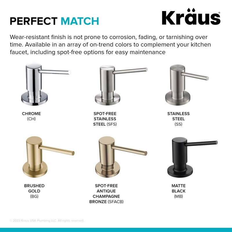 KRAUS Kitchen Soap and Lotion Dispenser in Spot-Free Antique Champagne