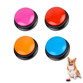 BoArt Voice Recording Button, Dog Buttons for Communication Pet Training Buzzer, 30 Second Record&Playback, Voice Recording Clicker for Cat, Puppy, Pet Trainin, Funny Gift for Study Office Home 4 Pcs