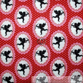JoAnn Fabrics BonEful Fabric FQ Cotton Quilt Red White Pink Black B&W Cherub Angel Valentine S
