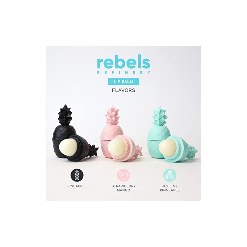 Rebels Refinery Paquete de 3 bálsamos labiales con forma de
