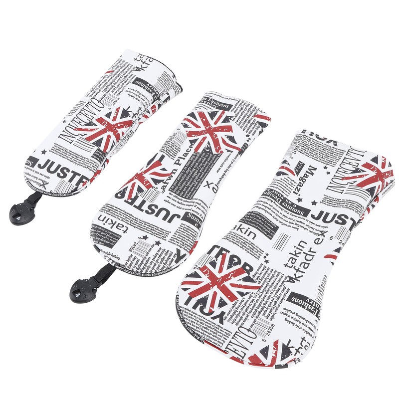 4Pcs UK Flag Print Golf Club Head Cover PU Golf