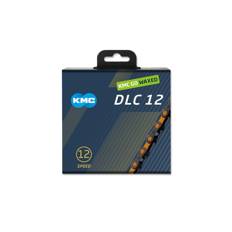 KMC DLC12 Waxed 12 Speed Chain, Black/Orange, 126 Link