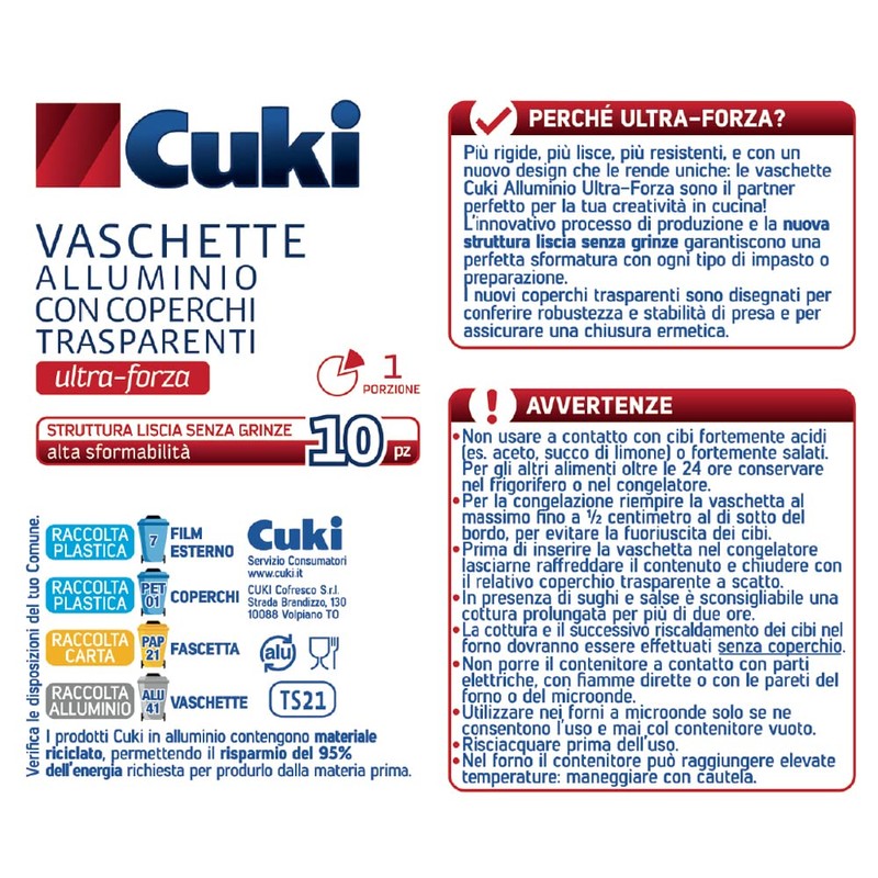 Cuki 6 Packs of 10 Aluminium Bowls with Super Strong