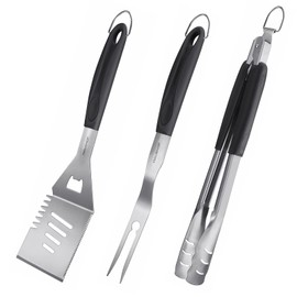 HAUSHOF Large Grill Accessories Heavy Duty BBQ Set Gifts for Men/Women - Premium Stainless Steel Spatula, Fork & Tongs, Barbecue Utensils Tool Kit Gift for Grilling Lover Outdoor