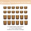 Glass Votive Tealight Candle Holder: Glasseam Amber Ribbed Tea Lights