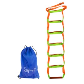 Boat Rope Ladder, 7 Step Boat Ladder, Heavy Duty 880lbs Strength with Carbon Fiber Reinforced Flat Steps, Foldable Boarding Rope Ladder for Inflatable Boat, Pontoon Boat, Sailboat, Kayak