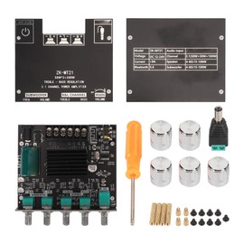 ZK MT21 Bluetooth Power Amplifier Board 2.1 Channel DC 12V‑24V Sound Power Amplifier Module for 20‑100W 4‑8Ω Speaker