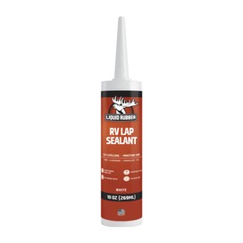 Liquid Rubber RV Lap Sealant, Self-Leveling Roof Sealant for RV Vents, Skylights, AC Units & Roof Seams, Waterproof, White, 1 Pack
